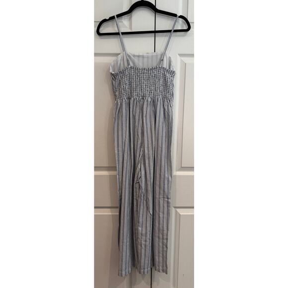 JAPNA Blue & White Striped Wide-Leg Cottage Jumpsuit Size M - Picture 7 of 8